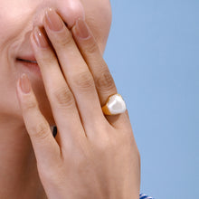 Load image into Gallery viewer, Stainless steel imitation pearl ring