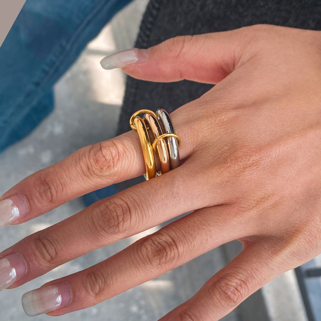 Stainless steel multi-layer stacked ring