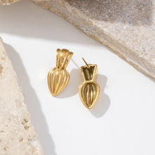 Load image into Gallery viewer, 18K real gold electroplated stainless steel golden radish earrings