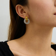 Load image into Gallery viewer, Stainless steel two-color earrings