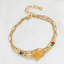 Load image into Gallery viewer, Pink peach blossom natural stone handcrafted beaded bracelet