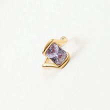 Load image into Gallery viewer, 18K gold stainless steel purple zircon ring