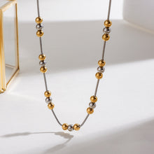 Load image into Gallery viewer, Stainless steel gold bead color-matched necklace