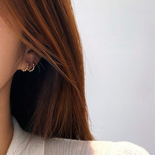 Load image into Gallery viewer, 18K gold and copper material bead small ear buckle