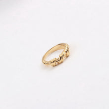 Load image into Gallery viewer, 18K gold stainless steel twisted knot ring