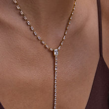 Load image into Gallery viewer, Golden stainless steel zircon Y-shaped autumn and winter long necklace