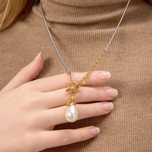 Load image into Gallery viewer, Stainless steel pearl pendant necklace