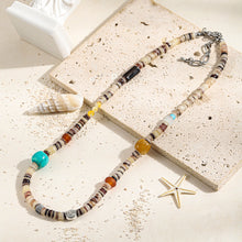 Load image into Gallery viewer, Handcrafted beaded shell natural stone necklace