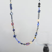 Load image into Gallery viewer, Lapis lazuli blue beaded necklace