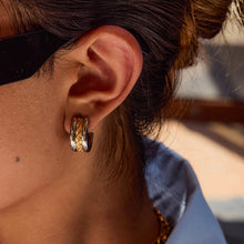 Load image into Gallery viewer, Stainless steel gold and silver color-matched C-shaped earrings