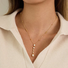 Load image into Gallery viewer, Stainless steel 18k gold rhinestone necklace collarbone chain