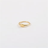 18k oval smooth surface ring index finger ring