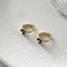 Load image into Gallery viewer, Zirconium-encrusted four-leaf clover earring buckles