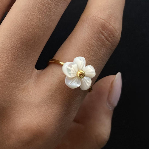 Stainless steel flower ring
