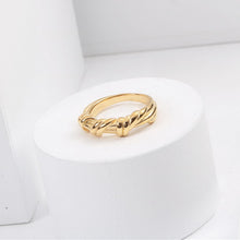 Load image into Gallery viewer, 18K gold stainless steel twisted knot ring