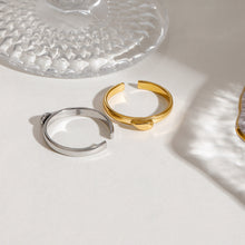 Load image into Gallery viewer, Stainless steel gold and silver color-matched heart-shaped opening ring