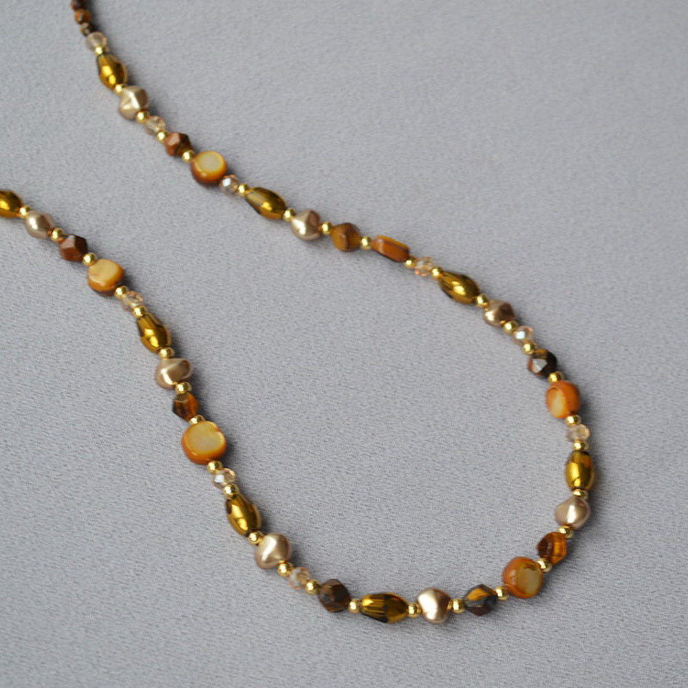 Tiger's eye stone bead necklace