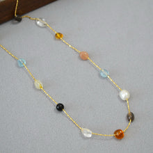 Load image into Gallery viewer, Irregular crystal stone pearl beaded necklace