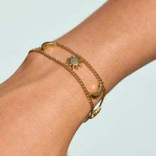 Load image into Gallery viewer, 18K gold stainless steel Sun and Moon bracelet