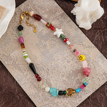 Load image into Gallery viewer, Rainbow glass handcrafted beaded necklace
