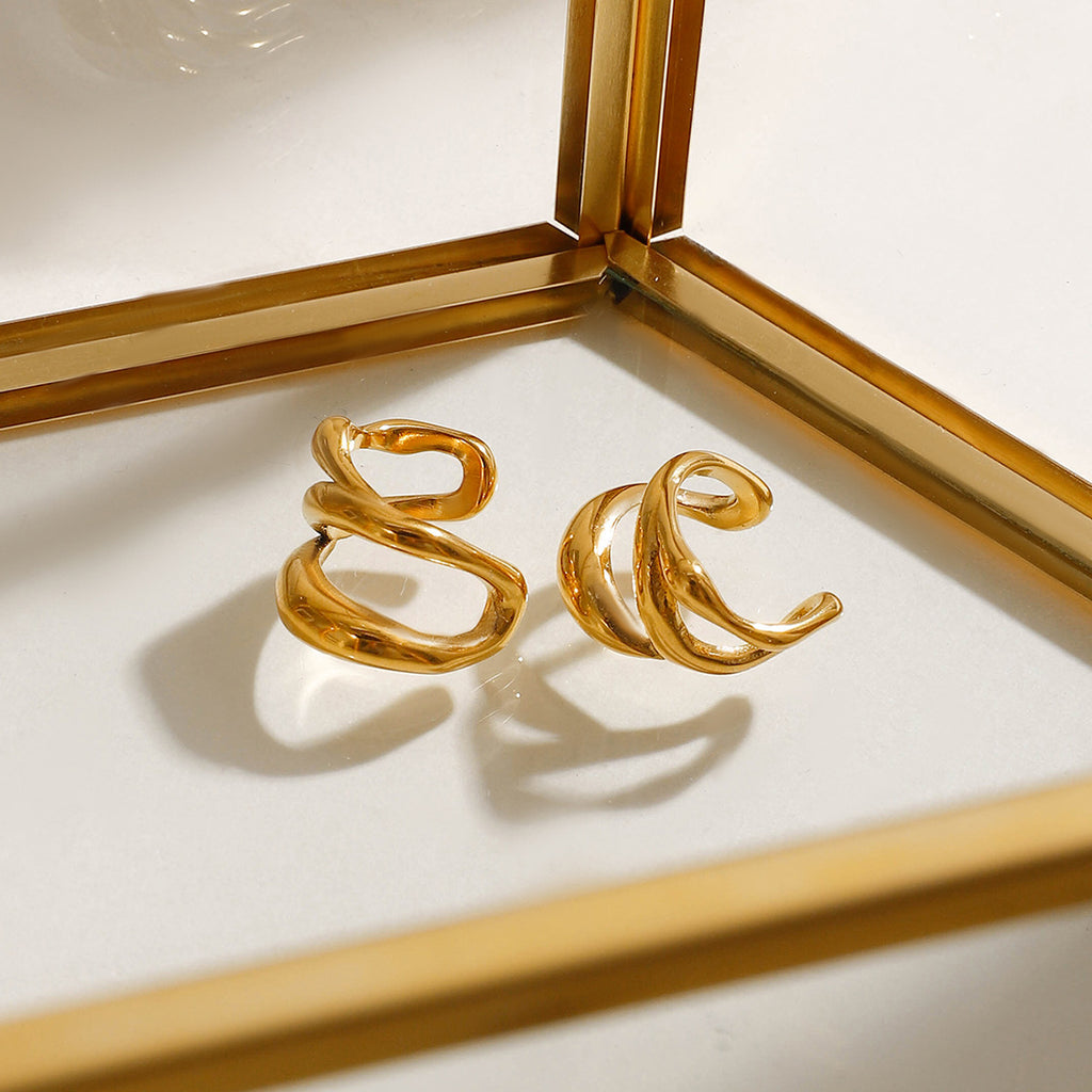 Stainless steel line perforated multi-layer ear clips