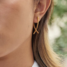 Load image into Gallery viewer, 18K gold stainless steel cross-stud earrings