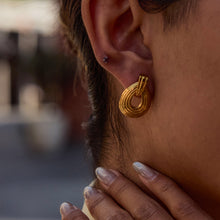 Load image into Gallery viewer, 18K gold stainless steel earrings
