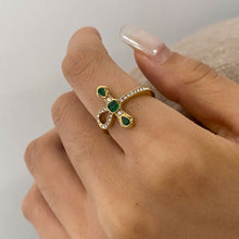 Load image into Gallery viewer, Stainless steel cross snake ring