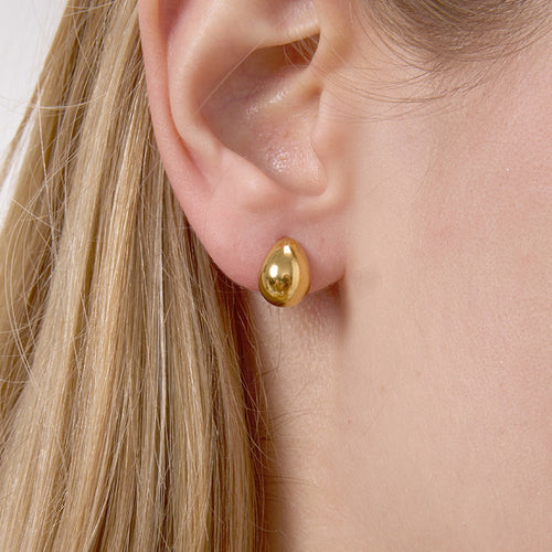 18K gold stainless steel teardrop earrings