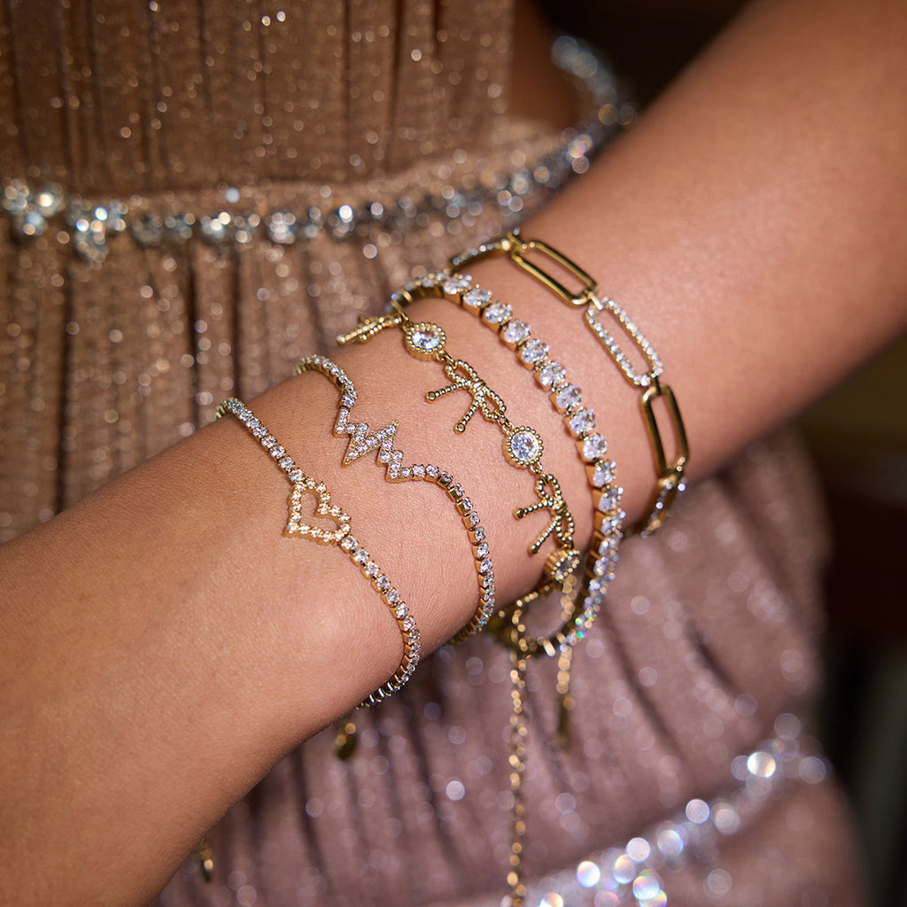 Stainless steel zircon bracelet