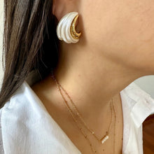 Load image into Gallery viewer, 18k stainless steel resin pearl stud earrings