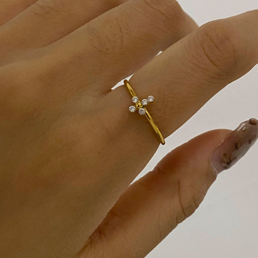 Stainless steel overlapping ring three-piece set