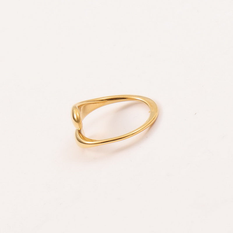 18K gold stainless steel double-ended arc-shaped opening ring