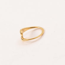 Load image into Gallery viewer, 18K gold stainless steel double-ended arc-shaped opening ring