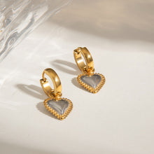 Load image into Gallery viewer, Stainless steel gold and silver color-matched heart-shaped pendant earrings