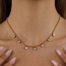 Load image into Gallery viewer, Stainless steel zircon heart-shaped necklace