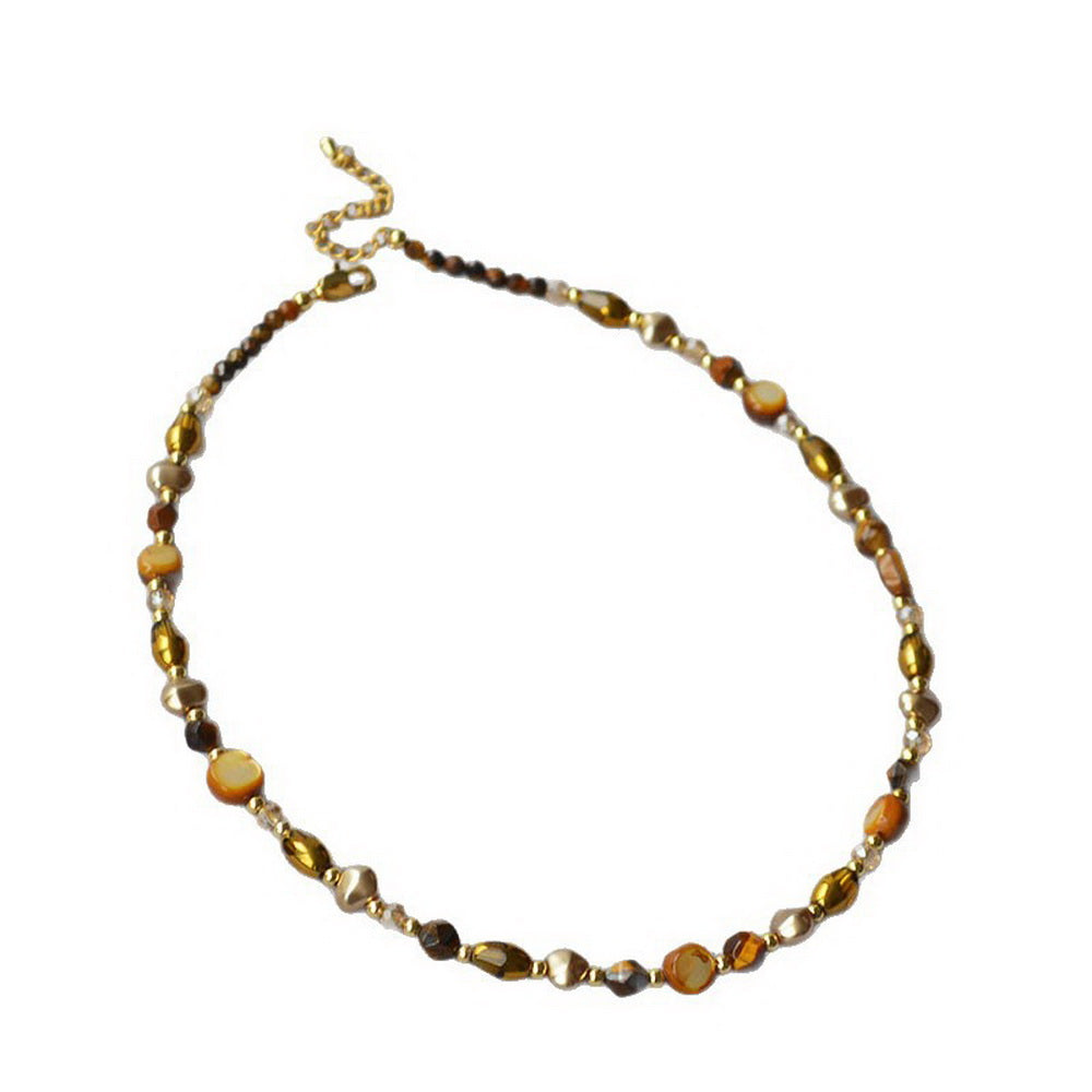 Tiger's eye stone bead necklace