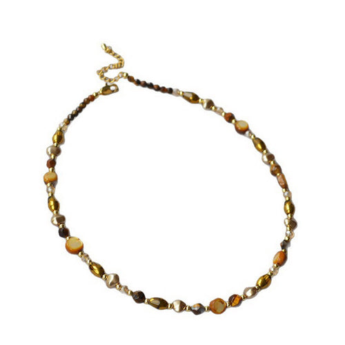 Tiger's eye stone bead necklace