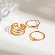 Load image into Gallery viewer, Stainless steel overlapping ring three-piece set
