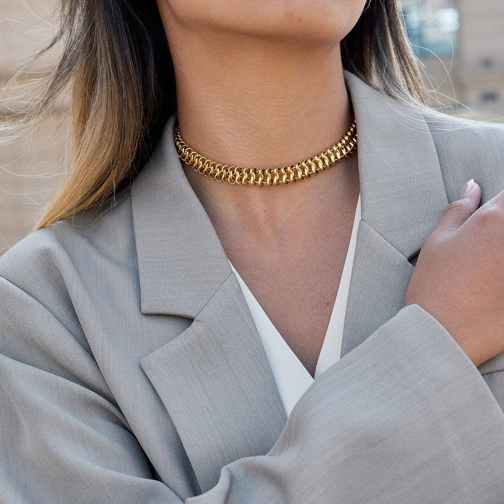 18k gold stainless steel Cuban necklace