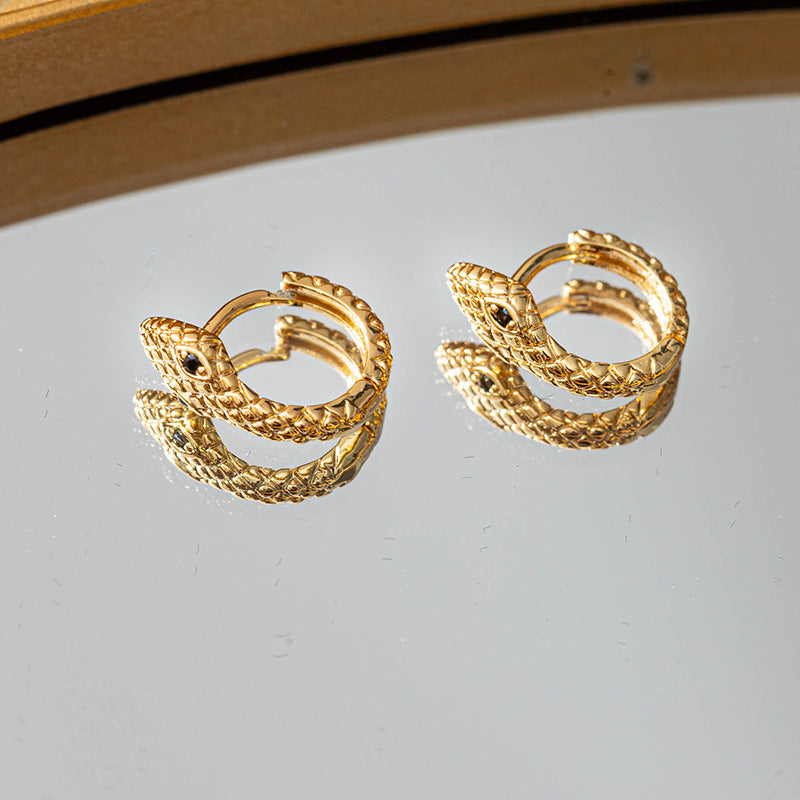Little golden snake earrings