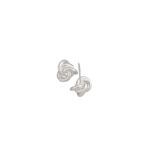 Tie a pair of S925 sterling silver knots around the twisted ear studs