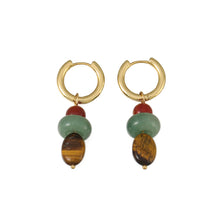 Load image into Gallery viewer, Colored natural stone beaded earrings