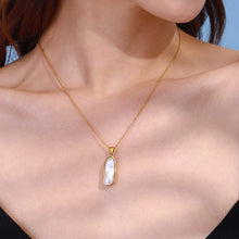 Load image into Gallery viewer, 18K stainless steel imitation pearl pendant necklace