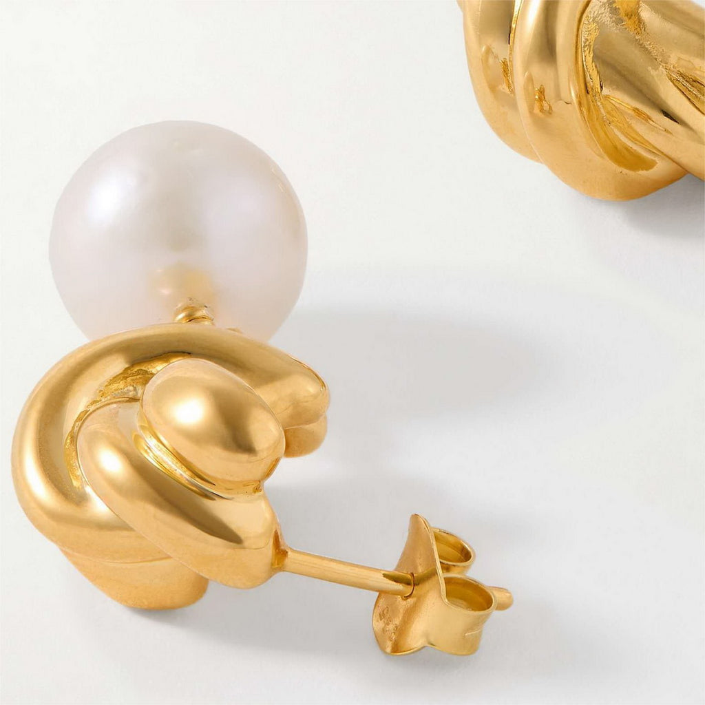 Stainless steel pearl earrings