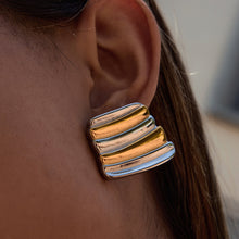 Load image into Gallery viewer, Stainless steel gold and silver color-matched earrings