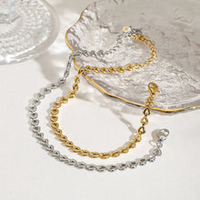 Load image into Gallery viewer, Stainless steel golden steel color hollow heart woven bracelet