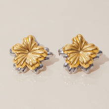 Load image into Gallery viewer, Stainless steel gold and silver color-matched flower earrings