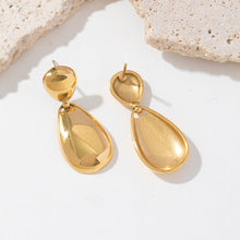 Load image into Gallery viewer, Stainless steel water-drop spliced earrings plated with 18K gold