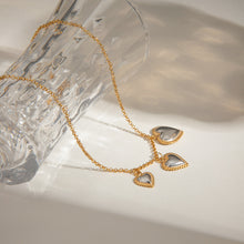 Load image into Gallery viewer, Stainless steel gold and silver color-matched heart-shaped pendant necklace